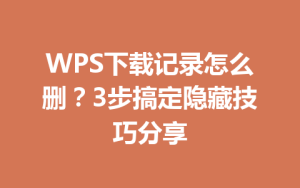 WPS下载记录怎么删?3步搞定隐藏技巧分享