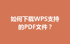 如何下载WPS支持的PDF文件？