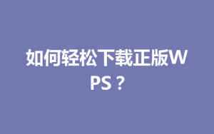 如何轻松下载正版WPS?