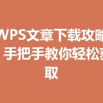 WPS文章下载攻略：手把手教你轻松获取