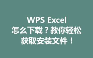 WPS Excel怎么下载?教你轻松获取安装文件!